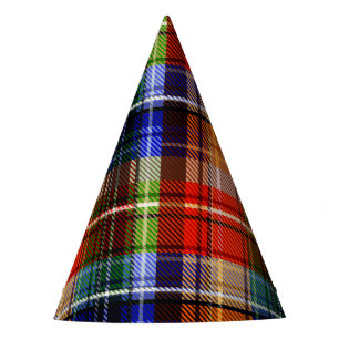 Chapeaux De Fêtes Rouge Bleu Vert Jaune Carreaux Tartan Design