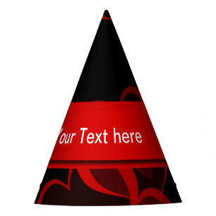 Chapeaux De Fêtes rouge coeur dans le modèle de texte noir