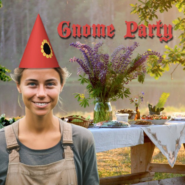 Chapeaux De Fêtes Rouge Gnome avec Fleur (Créateur téléchargé)