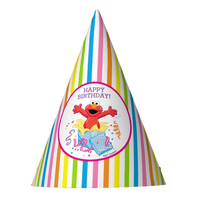 Chapeaux De Fêtes Rue Sésame | Anniversaire d'Elmo Girl (Devant)