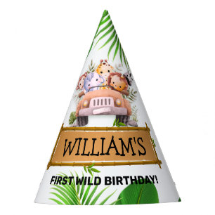 Chapeaux De Fêtes Safari ANIMALS Wild One Anniversaire 