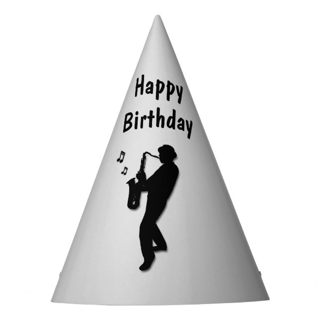 Chapeaux De Fêtes Saxophone Joueur Silver Anniversaire (Devant)