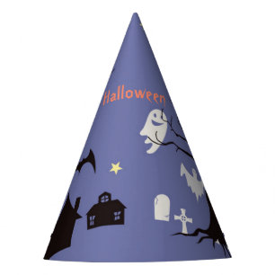 Chapeaux De Fêtes Scène d'Halloween avec fantômes sorcières et chauv