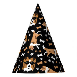 Chapeaux De Fêtes Shetland Sheepdog Shelter Pawprint Motif Party