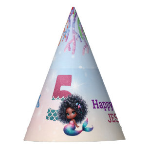 Chapeaux De Fêtes Sirène Africaine Américaine 5E Anniversaire