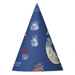 Chapeaux De Fêtes Sirène de chat, motif transparent texturé.