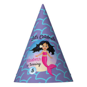 Chapeaux De Fêtes Sirène sous la mer Fille Anniversaire