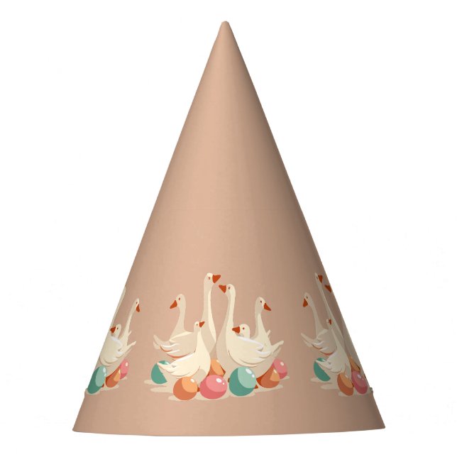 Chapeaux De Fêtes Six Oies A-Laying Découpe À L'Écran (Devant)