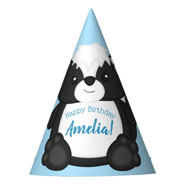 Chapeaux De Fêtes Skunk Anniversaire Party Blue (Devant)