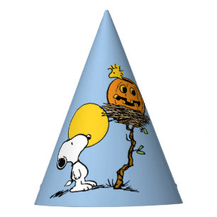 Chapeaux De Fêtes Snoopy & Bois Nid Avec Jack O'Lantern
