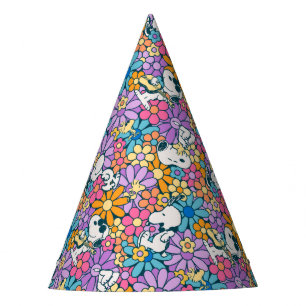 Chapeaux De Fêtes Snoopy & Motif de fleurs de bois