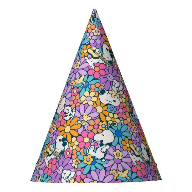 Chapeaux De Fêtes Snoopy & Motif de fleurs de bois (Devant)