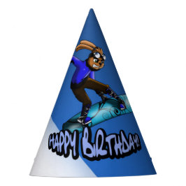 Chapeaux De Fêtes Snowboardeur lapin Anniversaire