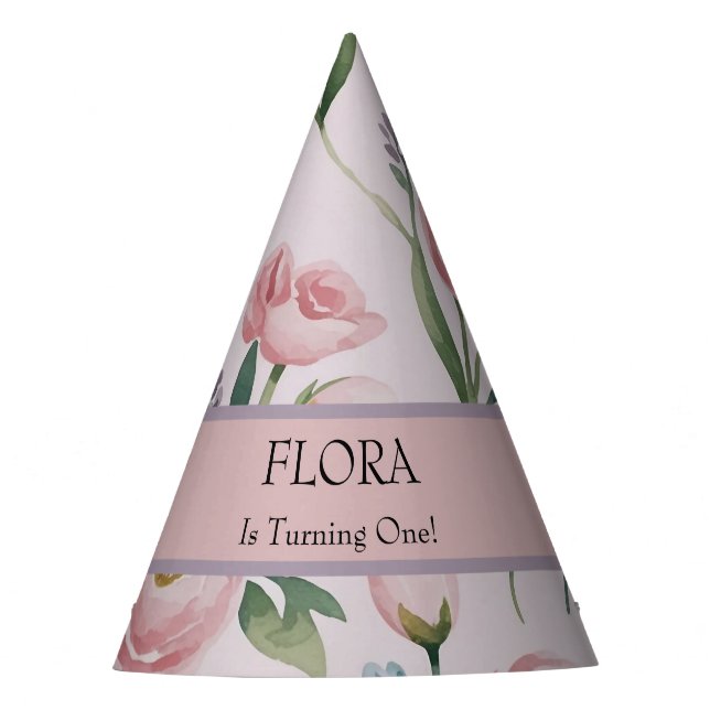 Chapeaux De Fêtes Soft Pastel Floral Personalized Birthday (Devant)