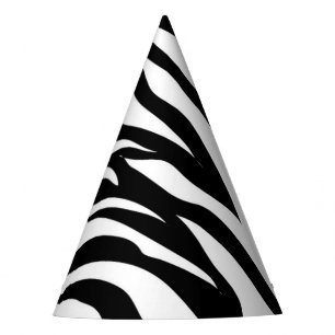 Chapeaux De Fêtes Soirée d'anniversaire en safari imprimé noir blanc