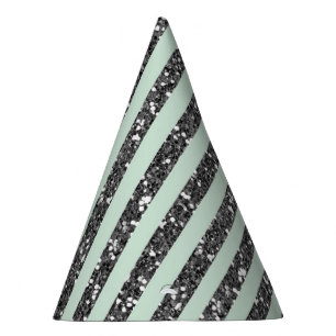 Chapeaux De Fêtes Soirée Parties scintillant Minty Green & Silver