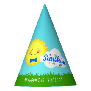 Chapeaux De Fêtes Soleil bleu et jaune Anniversaire