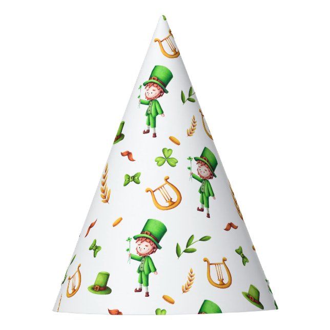 Chapeaux De Fêtes St. Patrick's Day Green Leprechaun Motif irlandais (Devant)