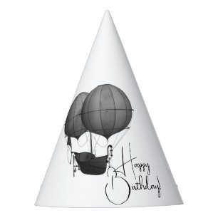 Chapeaux De Fêtes Steampunk Design Machine volante noire et blanche