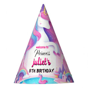 Chapeaux De Fêtes Step girly mignon violet rose licorne 5e anniversa