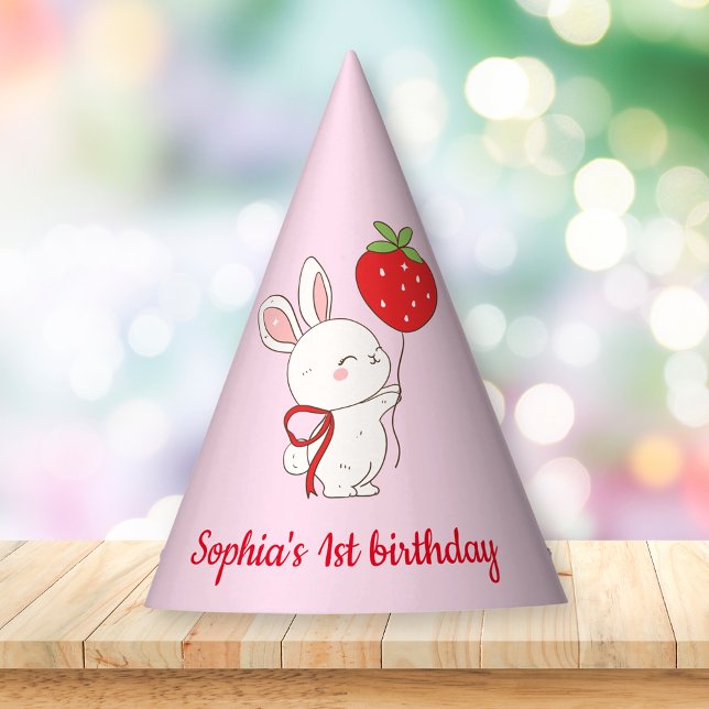 Chapeaux De Fêtes Strawberry Bunny Birthday Pink (Créateur téléchargé)