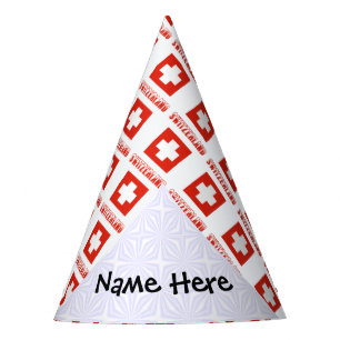 Chapeaux De Fêtes Suisse Drapeau Suisse Carrelé Nom Personnalisé