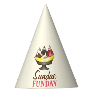 Chapeaux De Fêtes SUNDAE FUNDAE Banana Split Ice Cream Social