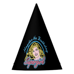 Chapeaux De Fêtes Supergirl Retro Neon Lights Graphic