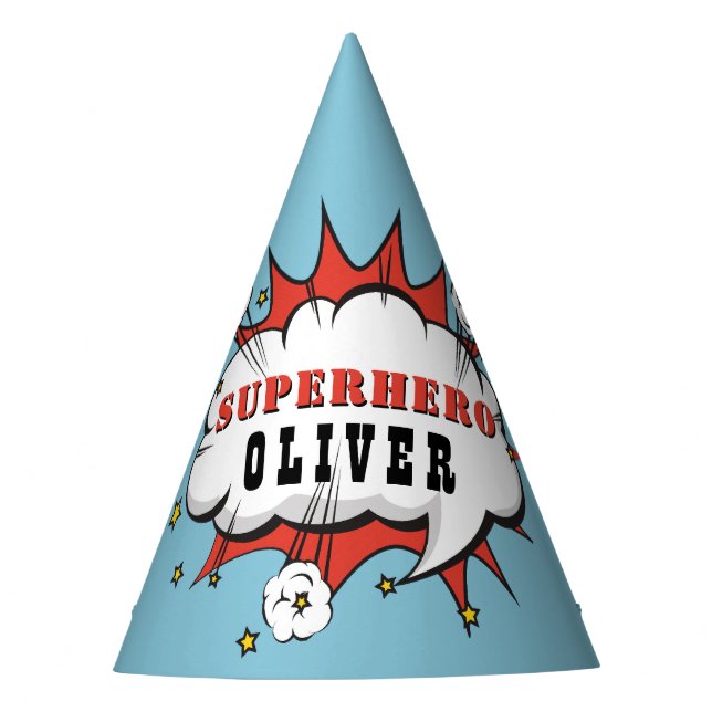 Chapeaux De Fêtes Superhero Comic Speech Bubble Boy Anniversaire (Devant)