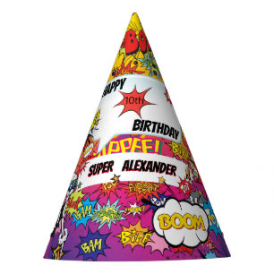 Chapeaux De Fêtes Superhero Monogramme Anniversaire Surprise Enfants