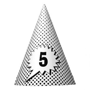 Chapeaux De Fêtes Superhero Party Casquette - Black White Dot Editab
