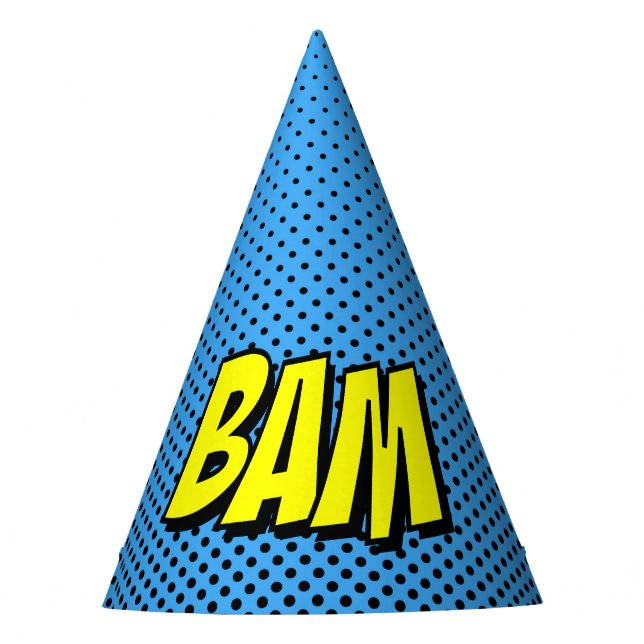 Chapeaux De Fêtes Superhero Party Casquette - Blue Black Dot BAM (Devant)