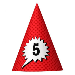 Chapeaux De Fêtes Superhero Party Casquette - Red Dot Editable Age