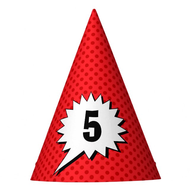 Chapeaux De Fêtes Superhero Party Casquette - Red Dot Editable Age (Devant)