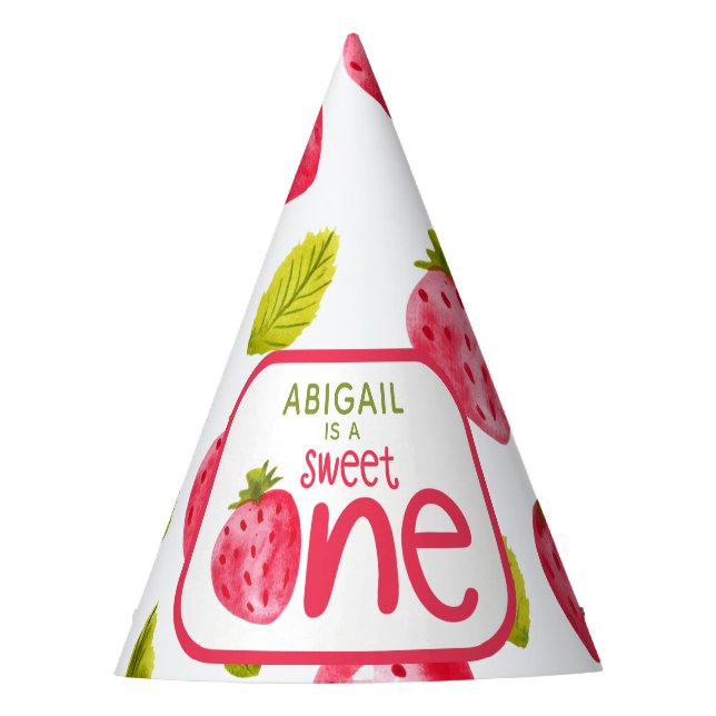 Chapeaux De Fêtes Sweet One Strawberry Premier anniversaire (Devant)