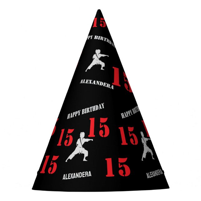 Chapeaux De Fêtes Taekwondo Player Birthday , Karate personalized  (Devant)