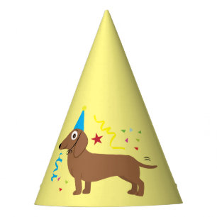 Chapeaux De Fêtes Teckel avec le casquette d'anniversaire