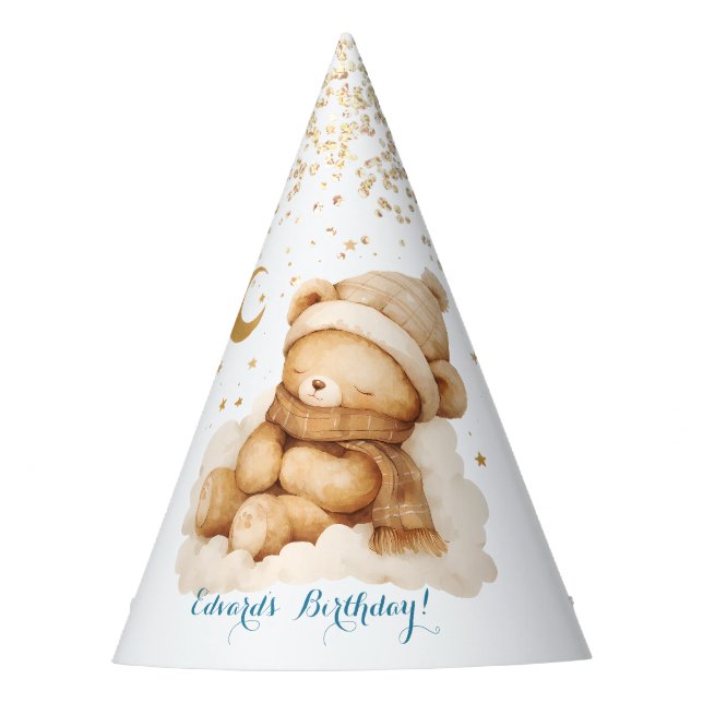 Chapeaux De Fêtes Teddy Bear Beige Moon Anniversaire (Devant)