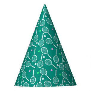Chapeaux De Fêtes Tennis Racket Motif Green