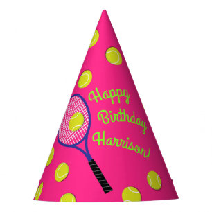 Chapeaux De Fêtes Tennis Sports Anniversaire fête rose