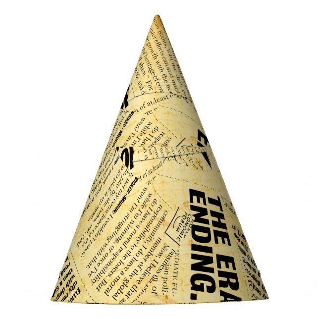 Chapeaux De Fêtes Texte du journal de presse avec vieux papier (Devant)