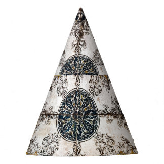 Chapeaux De Fêtes Texture de marbre arabesque Patchwork Vintage