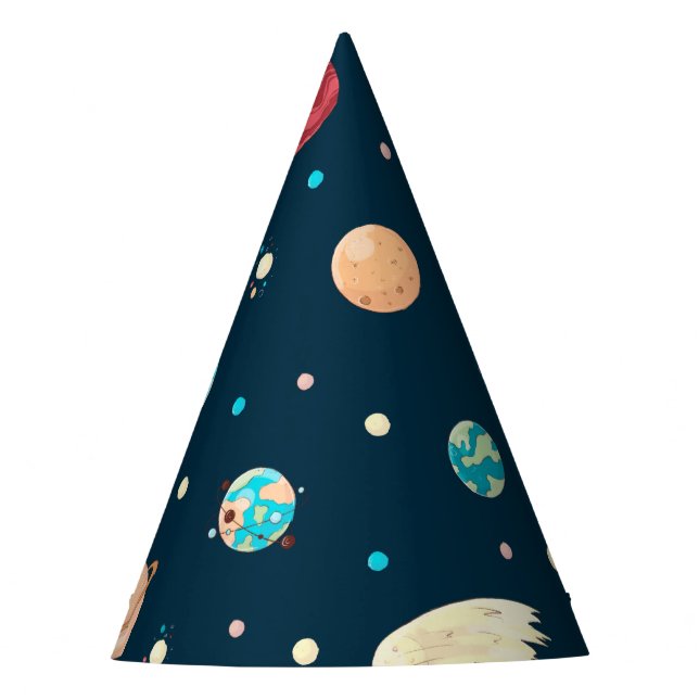 Chapeaux De Fêtes Thème Alien et astronaute dans l'espace (Devant)