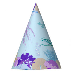 Chapeaux De Fêtes Thème de fête mignon sur la vie marine Océan bleu 
