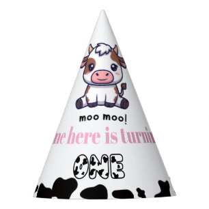 Chapeaux De Fêtes Thème de vache pour le premier anniversaire