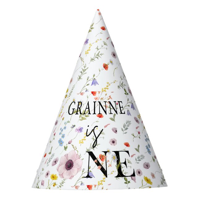 Chapeaux De Fêtes Thème fleur sauvage Anniversaire Fête Wild One (Devant)