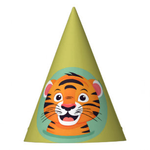 Chapeaux De Fêtes Tigre mou Visage safari jungle sauvage Fête d'anni