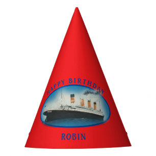 Chapeaux De Fêtes Titanic Birthday Red RMS White Star Line Ship 