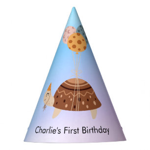 Chapeaux De Fêtes Tortue avec 3 ballons colorés anniversaire