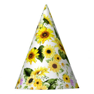 Chapeaux De Fêtes Tournesol d'aquarelle 7